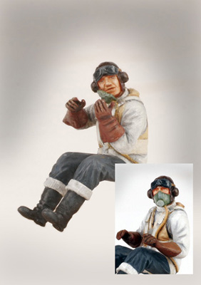 RAF Pilot seated in a/c (WW2) 321108