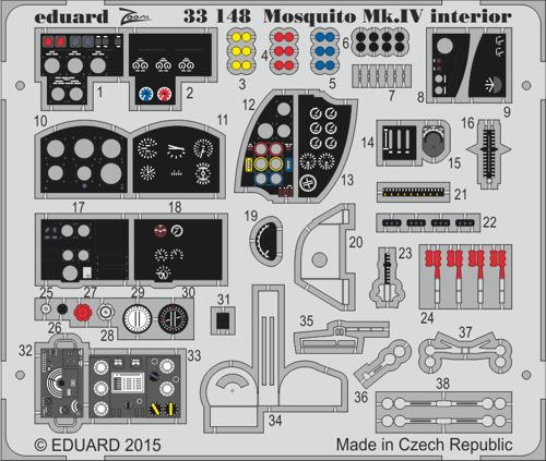 Detailset Mosquito MKIV Interior Self Adhesive (Hong Kong Models) E33-148