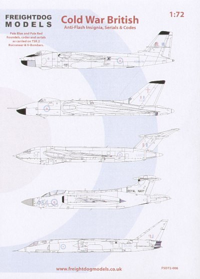 Cold War RAF pale blue and red Anti Flash Insignia, Serials and Code letters FSD72-006