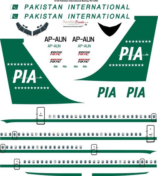 Boeing 707-320C (PIA Delivery scheme) 72-55