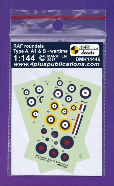 RAF WWII roundels Type A, A1, B, 2 sets DMK14446