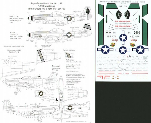 48-1153 P51D Mustang (139 76FS/ 23FG, 45FS/ 15FG Iwo Jima 1945) 48-1153