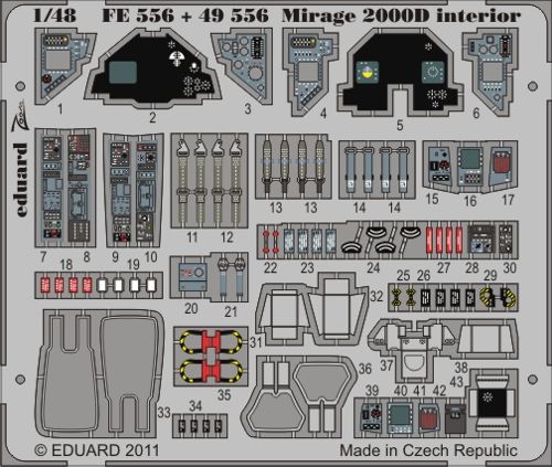 Detailset Mirage 2000D Interior Self Adhesive (Kinetic) FE556