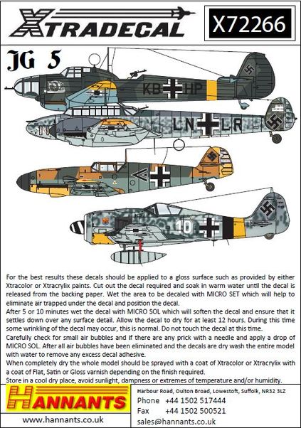 Luftwaffe JG5 Squadron History X72266