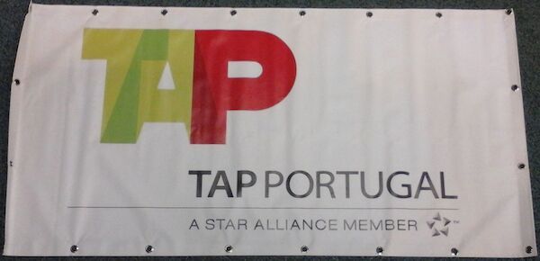 TAP Portugal pvc banner (used but in good condition) TAP BANNER-2