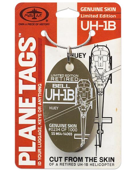 Keychain made of real aircraft skin: Bell Huey UH-1B 64-14065 UH-1B 64-14065