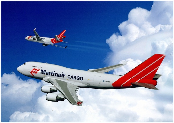 Martinair Cargo Boeing 747-400F and MD-11 in flight on Forex rigid foam panel MP747-MD11-FOR