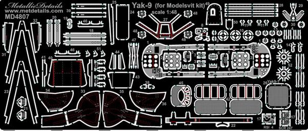 Detailset Yakovlev Yak9 (Modelsvit) MD48007