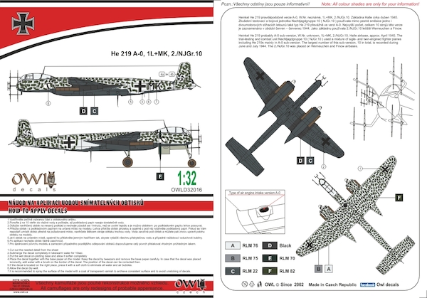 Heinkel He219A-0 (1L+MK, 2./NJG10) OWLD32016