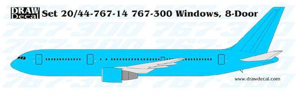 B767-300 Windows. 8 door variant 44-767-14