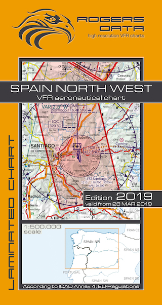 VFR aeronautical chart Spain North West 2019 ROGERS-ESP-NW