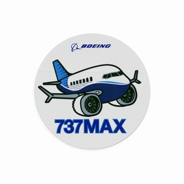 Boeing B737MAX Pudgy Sticker STICK 737MAX ROUND