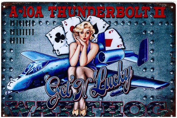 A-10A Thunderbolt II pin up, Get 'N Lucky metal poster metal sign YD6786DI