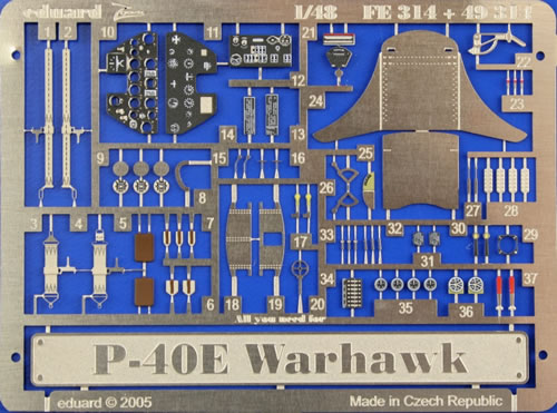 Detailset P40E Warhawk (Hasegawa) FE314