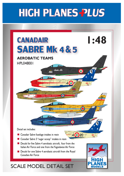 Canadair Sabre F4 & 5 (Aerobatic teams (including resin intake scoops)) HPL048001