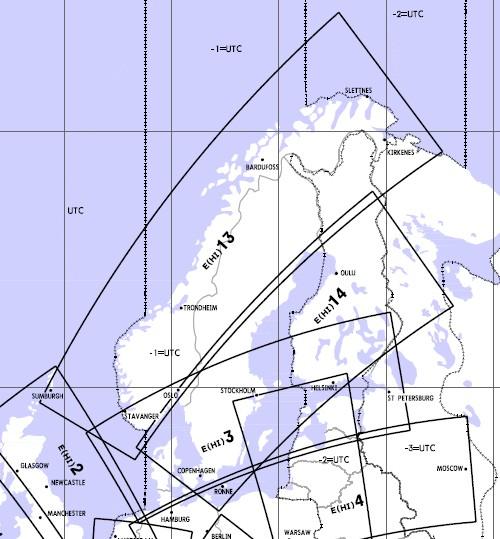 High Altitude Enroute Chart Europe HI 13/14: Scandinavia ZEUH1341