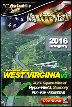 Mega Scenery Earth Version 3, West Virginia V3 (Download version) DL-MSEV3-WV