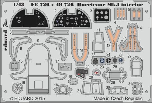 Detailset Hurricane MKI Self Adhesive (Airfix) E49-726
