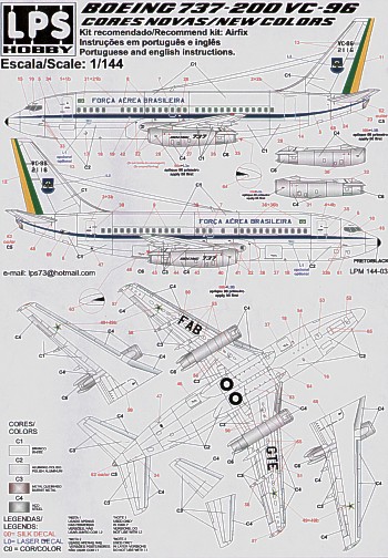 Brazilian Air Force Boeing B737-200 (VC96) New Colours LPM144-03