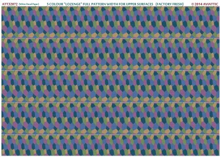 5 colour lozenge full pattern width for upper surfaces (factory fresh) (White decal) ATT32072