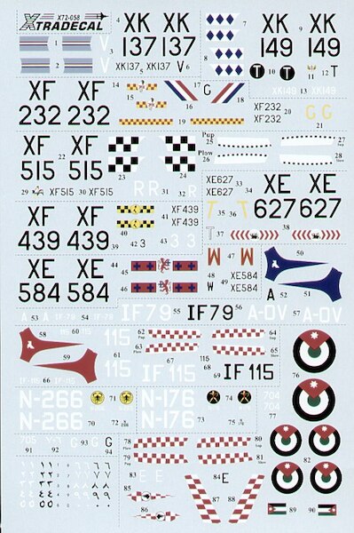 Hunters F6 RAF squadrons No14, 20,43, 65, 92 & 263, Belgian AF, KLu, RJorDAF X72058
