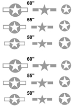 US Navy, Marine Corps, USAAF National insignia painting Mask set 1 60 and 55inch AM48200