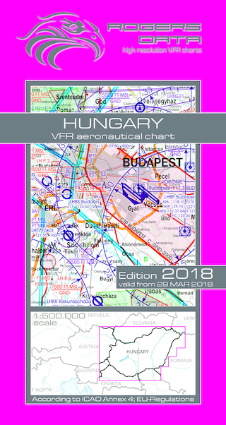 VFR aeronautical chart Hungary 2018 ROGERS-HUNGARY