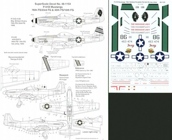 48-1153 P51D Mustang (139 76FS/ 23FG, 45FS/ 15FG Iwo Jima 1945) 48-1153