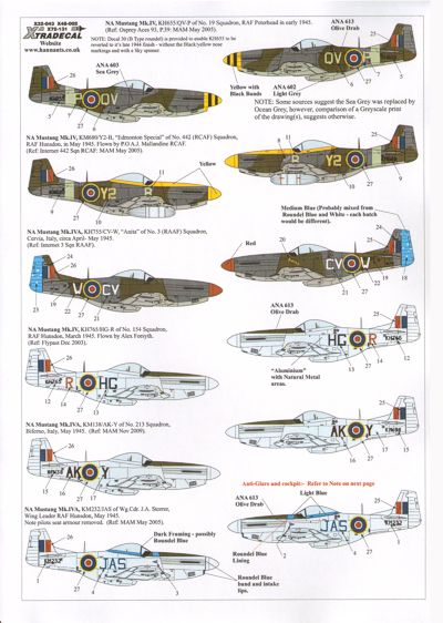 North American P51D Mustangs in RAF Service x32043