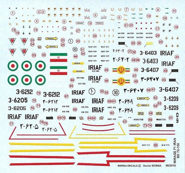 Dassault Mirage F1C & F1B (Iran Air Force) (5 schemes) BD72-100