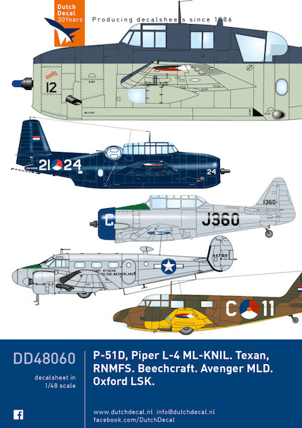 P51D, L4 (ML-KNIL) Avenger (MLD) Texan (RNMFS) Oxford (LSK) DD48060