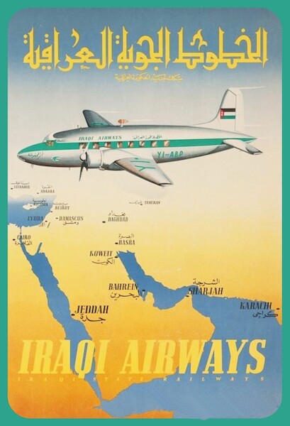 Iraqi Airways Vickers Viking YI-ABP (Iraqi State Railways) Vintage metal poster metal sign  AV0033