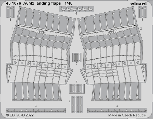 Detailset Mitsubishi A6M2 landing Flaps (Eduard) E48-1076