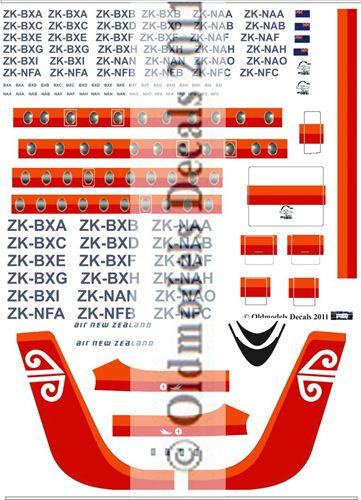 Fokker F27-100/200 and 500 Friendship (Air New Zealand interim red/orange scheme) OMD-F27-7206
