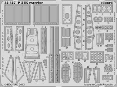 Detailset P51K Mustang Exterior (Tamiya) E32-327