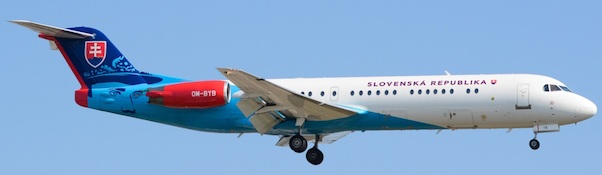 Fokker 100 Slovakia Government Flying Service OM-BYB With Stand LH2241