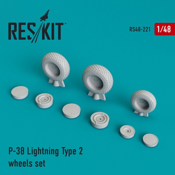 Lockheed P38 Lightning type 2 Wheel Set RS48-0221
