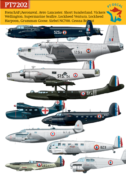 Aeronavale post WW2 (Lancaster, Wellington, Harpoon, Ventura, Do24T, Sunderland, Goose, Cessna Bobcat, NC701, Seafire PT7202