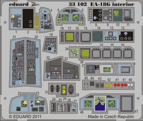 Detailset EA18G Growler Interior Self Adhesive (Trumpeter) E33-102