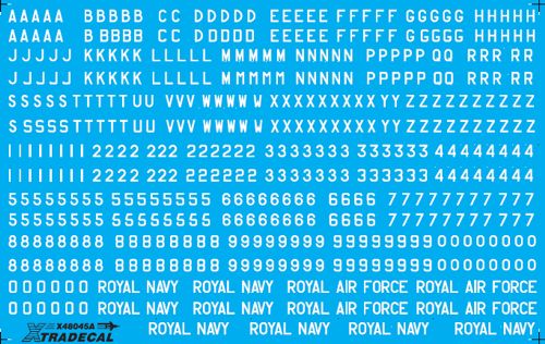 British Post War white letters, numbers and Command titles X48045