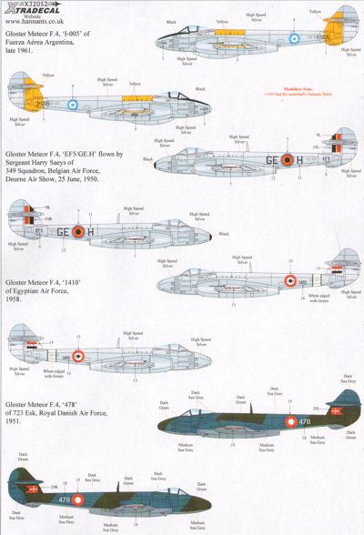 Gloster Meteor F.4 with Overseas Operators X32052