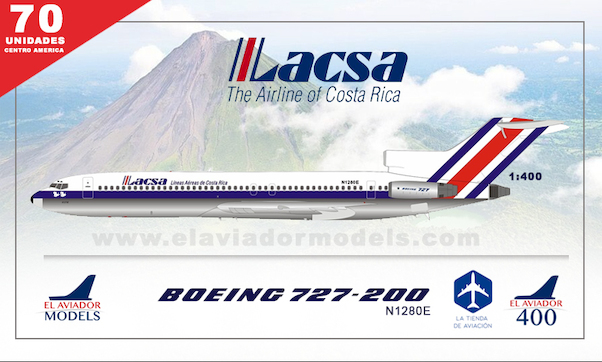 Boeing 727-200 LACSA Lineas Aereas de Costa Rica N1280E The Airline of Costa Rica (expected December 2020) EAV400-N1280E