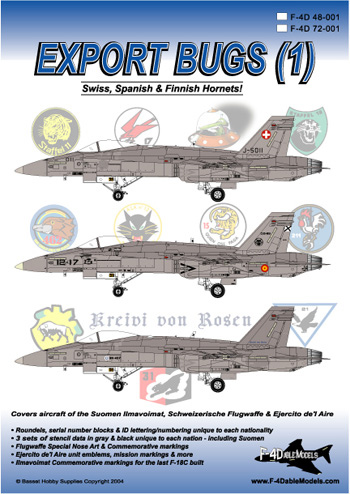 Export Bugs(1), Spanish, Swiss & Finnish Hornets F4D48-001