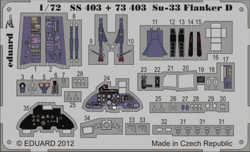 Detailset Suchoi Su33 Flanker D Self adhesive (Hasegawa) E73-403