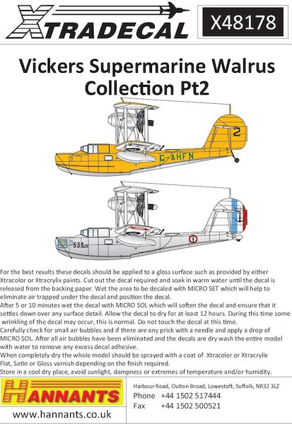 Vickers Supermarine Walrus Collection Pt 2 X48178