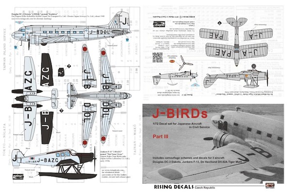 J-BIRDs Part III (DC3 Dakota, Junkers F13, DH82 Tiger Moth) RD72-062
