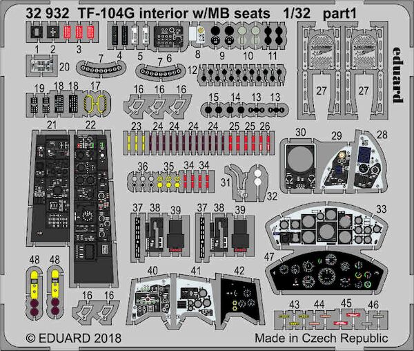 Detailset Lockheed TF104G Starfighter interior with MB Seats (Italeri) E32-932