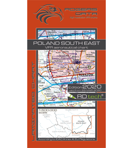 VFR aeronautical chart Poland South East 2020 ROGERS-POL-SE