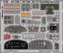 Detailset Douglas AC47 Gunship interior - self adhesive (Revell/Monogram) E49-736