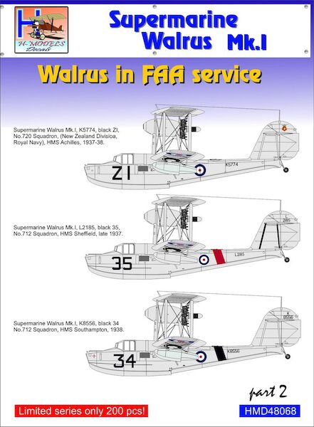 Supermarine Walrus MK 1 part 2: Walrus in FAA Service HMD48068